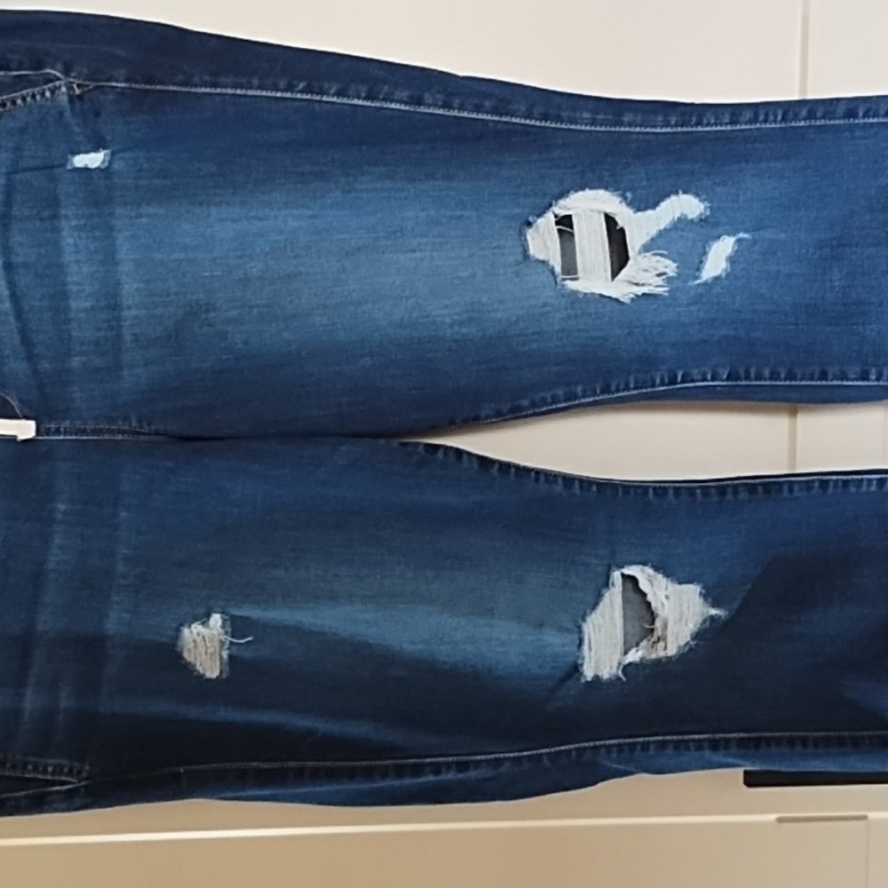 Torrid Womens Distressed Dark Blue Jeans - Picture 2 of 7